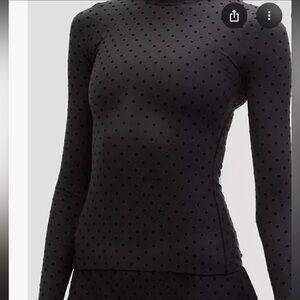NWT Lululemon Wundermost FLOCKED Ultra-Soft Nulu Crewneck Long-Sleeve Polka Dot